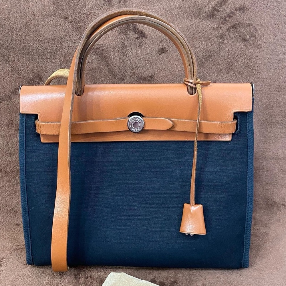 Hermes Herbag PM - Toile Vache Calfskin